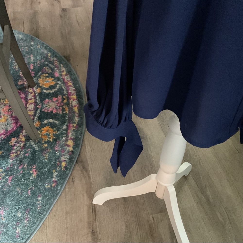 Express Portifino Deep Blue Women's Blouse - Picture 3 of 4